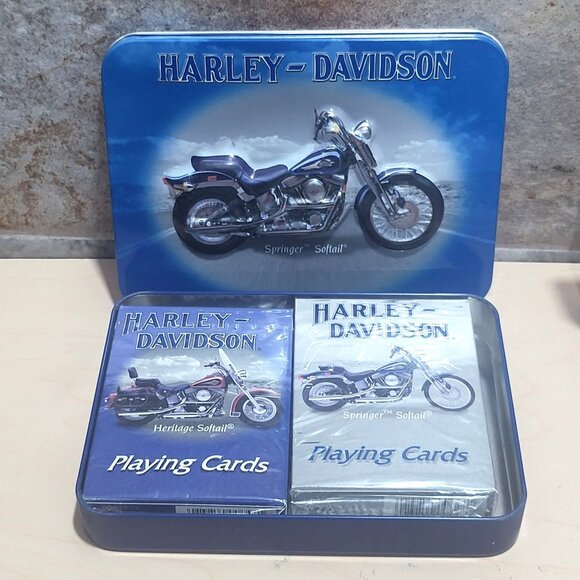 Harley Davidson Collectible Tin & Playing Cards 2 Decks 2001 - Picture 6 of 11